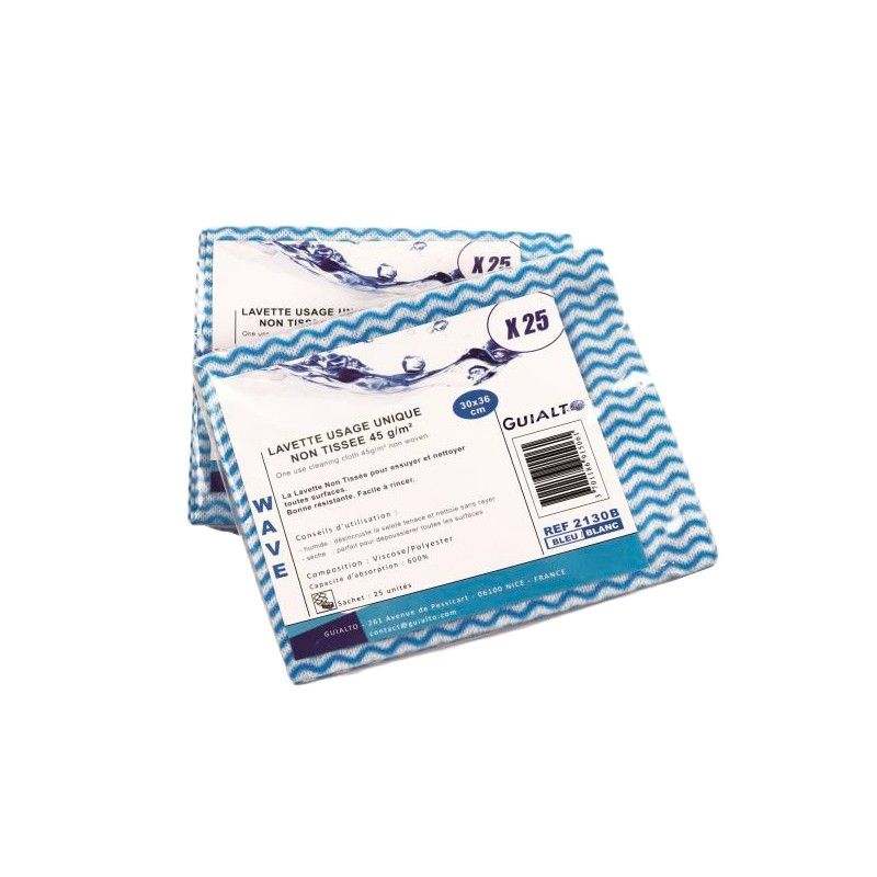 Lavettes WAVE à Usage Unique Non-Tissé – 30 x 36 cm – Haute Absorption – Carton de 500