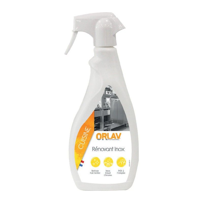 Rénovant Inox ORLAV Professionnel – Nettoie, Dégraisse et Détartre – Spray 750 mL Rénovant Inox ORLAV Professionnel – Nettoie, Dégraisse et Détartre – Spray 750 mL