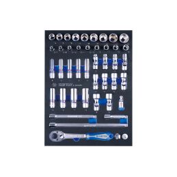 Module mousse + PP 44 pièces douilles 3/8 et accessoires