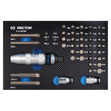 Module mousse + PP43 pièces Tournevis à frapper + embouts