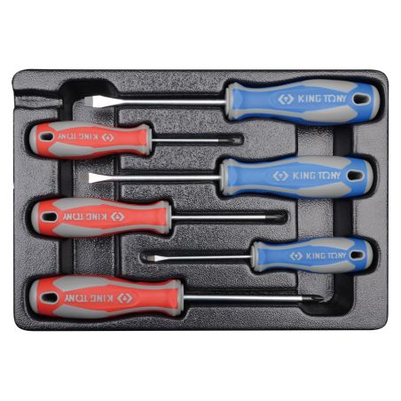 Thermoformé de 6 tournevis PH 0X60-1X80-2X100- Plats 3X75-5.5X100-6.5