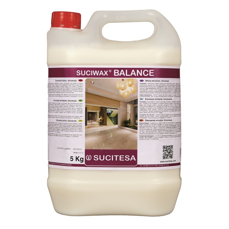 Emulsion brillante SUCIWAX® BALANCE - Bidon de 5 Kg Emulsion brillante SUCIWAX® BALANCE - Bidon de 5 Kg
