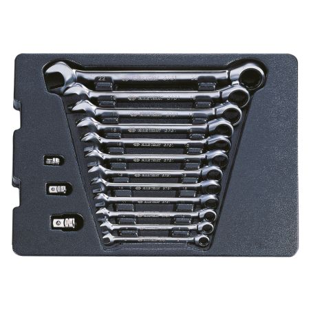 Thermoformé servante clés mixtes à cliquet 15pcs de 8 à 17 + 19, 22