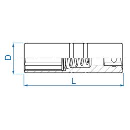 Douille bougie 3/8" 12pans 14mm avec ressort