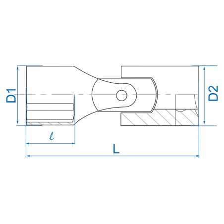 Douille cardan métrique 12 pans 3/8"