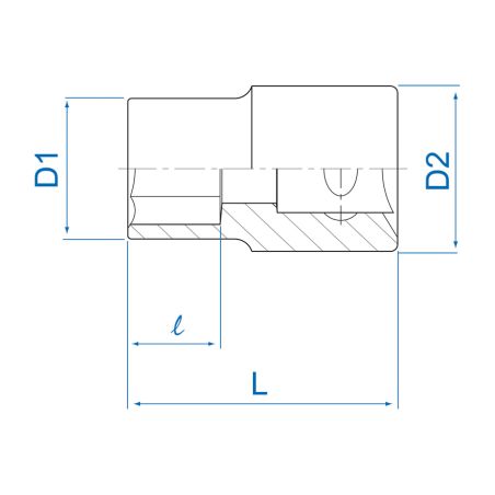 Douille standard pour vis mâles Torx® 3/8"
