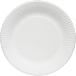 Assiette blanche en carton 100% biodégradable D.18 - Colis 1000