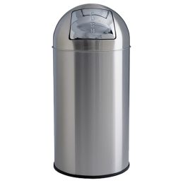 Poubelle 40L en Inox brossé avec couvercle PUSH