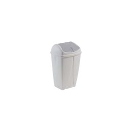 Poubelle plastique blanche à couvercle basculant 25L