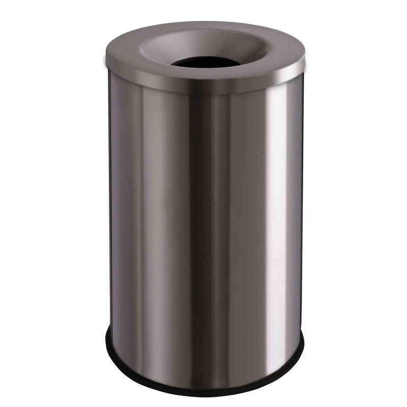 Poubelle ignifugée inox brossé 30L Poubelle ignifugée inox brossé 30L