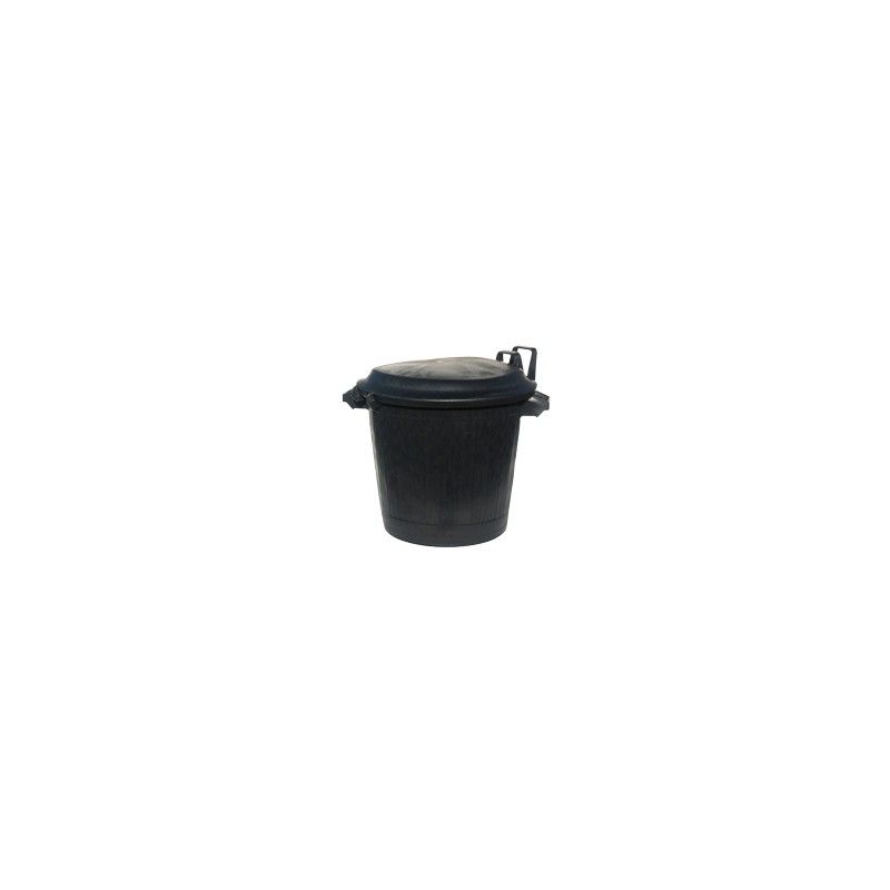 Poubelle basse ronde noire Premium 75L en PE avec couvercle(ex129313) Poubelle basse ronde noire Premium 75L en PE avec couvercle(ex129313)