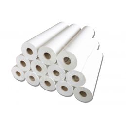 Drap d'examen blanc PO 2 plis lisses 135 fts 50x35cm - Ct de 6 rlx