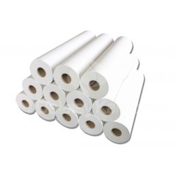 Drap d'examen blanc PO 2 plis lisses 135 fts 60x35cm - Ct de 6 rlx