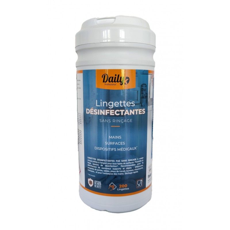 Lingettes désinfectantes virucide multisurf. DAILYK - Boite de 200 Lingettes désinfectantes virucide multisurf. DAILYK - Boite de 200