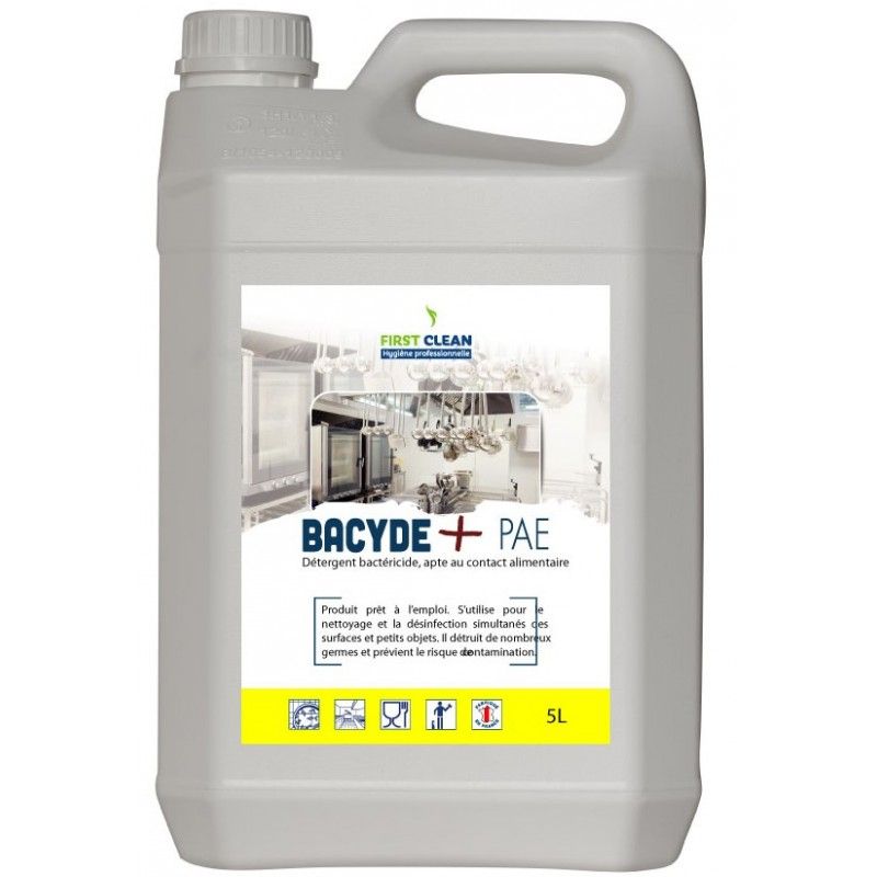 BACYDE+ PAE Détergent bactericide Virucide - Bidon 5L BACYDE+ PAE Détergent bactericide Virucide - Bidon 5L
