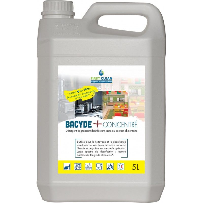 BACYDE + Concentré Nettoyant bactéricide virucide- Bidon 5L BACYDE + Concentré Nettoyant bactéricide virucide- Bidon 5L