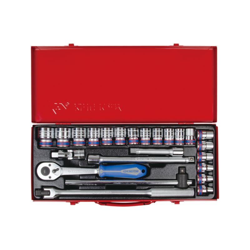 Coffret de douilles 1/2 24 pièces cliquet 32 dents Coffret de douilles 1/2 24 pièces cliquet 32 dents