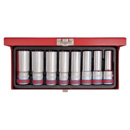 Coffret de douilles longues 1/2, 8 pièces en pouce