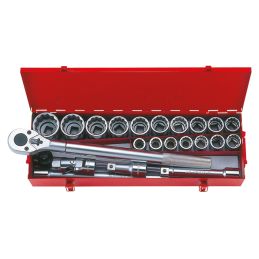 Coffret de douilles 3/4en pouce , 12 pans, 23 pièces