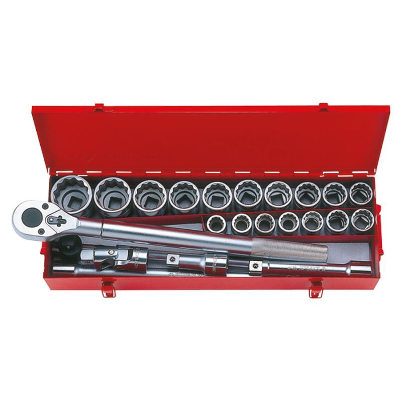Coffret de douilles 3/4en pouce , 12 pans, 23 pièces Coffret de douilles 3/4en pouce , 12 pans, 23 pièces