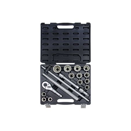 Coffret de douilles et accessoires 3/4 métriques - 17 pièces