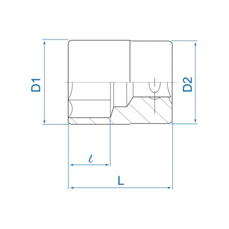 Douille standard métrique 12 pans 1"  grande taille