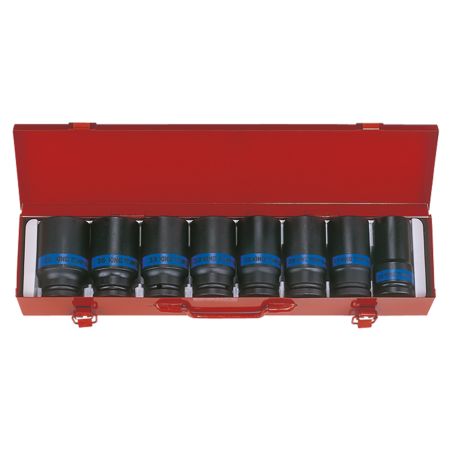 Coffret de 8 douilles longues à choc 3/4