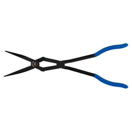 Pince à becs demi ronds extra longues à double articulation