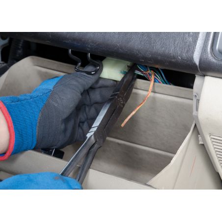 Pince à becs demi ronds extra longues à double articulation