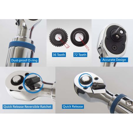 Clé 3/8 dynamométrique digitale Led-signal sonore 27-135Nm