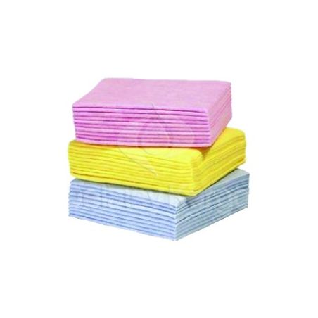 Carré vaisselle 18x20cm (Bleu/Jaune/Rose) - Lot de 3
