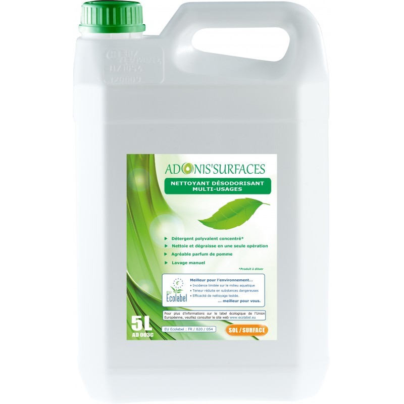 Nettoyant désodorisant multi-usages ADONIS SURFACES ECOLABEL- 5L Nettoyant désodorisant multi-usages ADONIS SURFACES ECOLABEL- 5L
