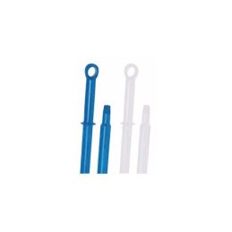 Manche ergo monobloc 140cm Ø32mm / Embout à vis / Alimentaire / Bleu