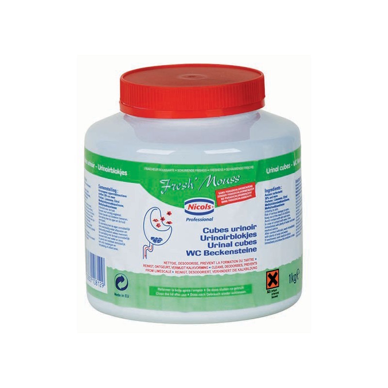Cubes urinoirs parfumés FRESHMOUSS - Boite de 1kg Cubes urinoirs parfumés FRESHMOUSS - Boite de 1kg