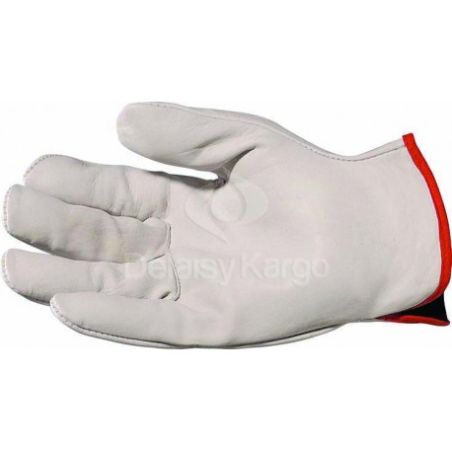 Gant cuir pleine fleur de bovin / Coupe US / Blanc (8ou10) - 1 paire