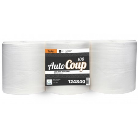 AUTOCOUP 100 Essuie-mains p. ouate Ecolabel blanc 100m 3 plis - 6 rlx
