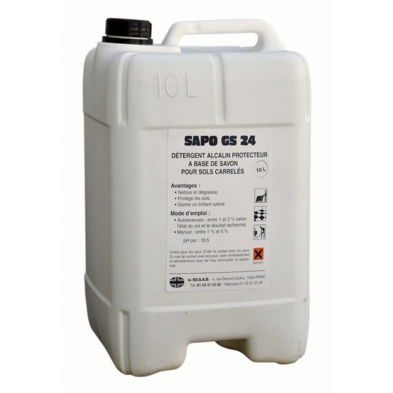 Détergent alcalin SAPO GS24 - Bidon de 10L Détergent alcalin SAPO GS24 - Bidon de 10L