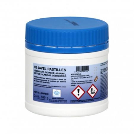 Javel en pastilles chlorées - Boîte de 150 (500g)