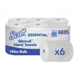 Essuie-mains 1 pli blanc embossé 190m SCOTT ECOLABEL - Colis 6 rlx