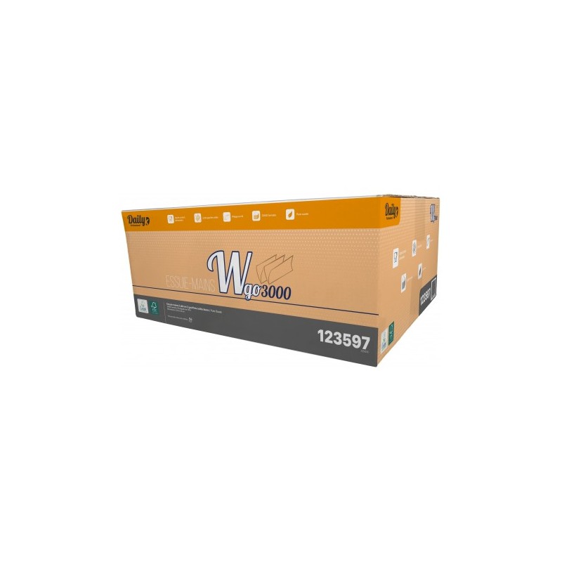 WGO 3000 Essuie-mains W p.ouate Ecolabel blanc 23.5x32 - Ct 3000 fts WGO 3000 Essuie-mains W p.ouate Ecolabel blanc 23.5x32 - Ct 3000 fts