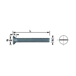 VIS METAUX TETE FRAISEE FENDUE 3X40 ZINGUE 4.8 BLISTER DE 30