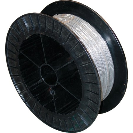 CABLE ACIER GALVA 7X7 4X3 MM ENROBE PVC BOBINE DE 200 METRES