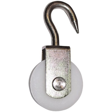 POULIE POLYAMIDE Ø 25 MM CROCHET GALVA 4 /20 KGS