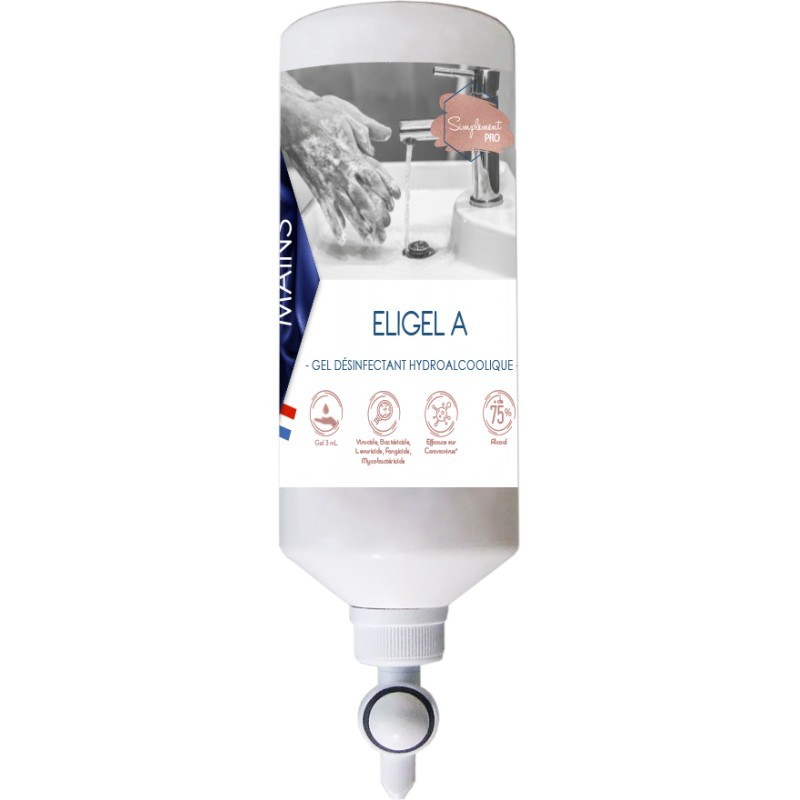 Gel hydroalcoolique pour support mural - Cartouche airless 1L Gel hydroalcoolique pour support mural - Cartouche airless 1L