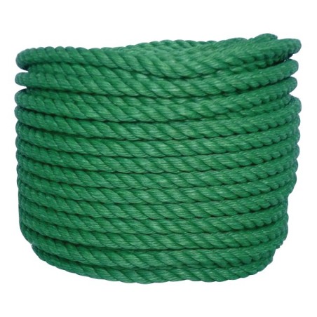 CORDE POLYPROPYLENE VERTE 10 MM CAROTTE DE 10 METRES