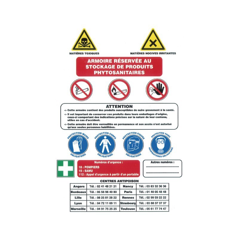 SIGNALETIQUE ARMOIRE PHYTOSANITAIRE 210X297 SIGNALETIQUE ARMOIRE PHYTOSANITAIRE 210X297