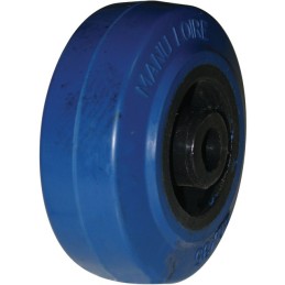 ROUE POLYAMIDE 200X50 MM ALESAGE ROULEAUX 20 MM CAOUTCHOUC BLEU