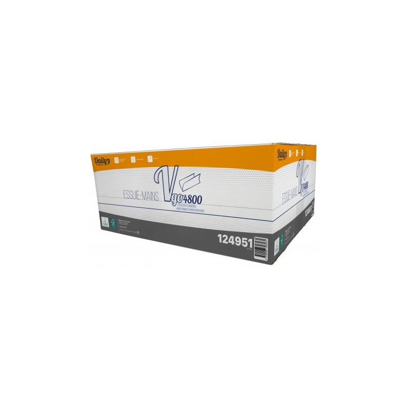 VGO 4800 Essuie-mains V p. ouate Ecolabel blanc 22.5x21 - Ct 4800 fts VGO 4800 Essuie-mains V p. ouate Ecolabel blanc 22.5x21 - Ct 4800 fts