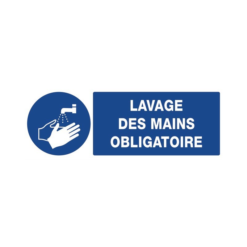LAVAGE DES MAINS OBLIGATOIRE/ADHESIF 330X120MM LAVAGE DES MAINS OBLIGATOIRE/ADHESIF 330X120MM