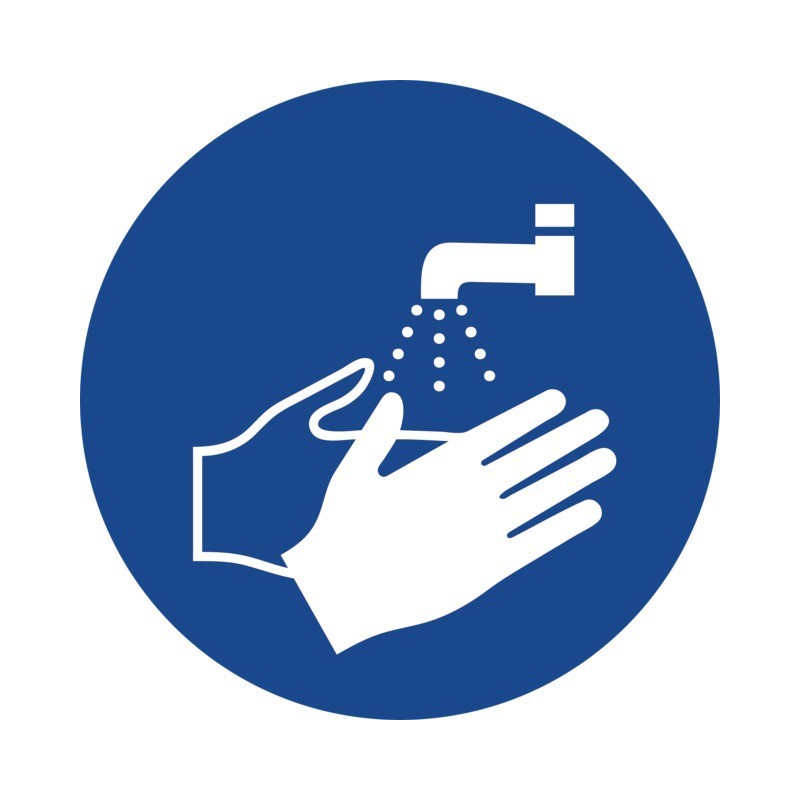 LAVAGE DES MAINS OBLIGATOIRE/ADHESIF Ø 180MM LAVAGE DES MAINS OBLIGATOIRE/ADHESIF Ø 180MM